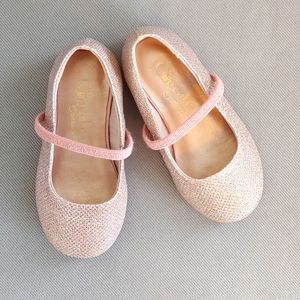 Cupcake Couture Girls Infant Lol Angel Flat- Rose Gold. Like New.